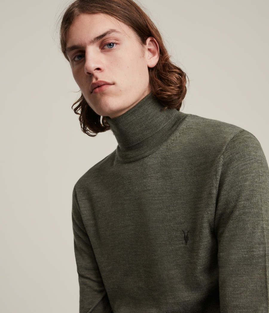 Men'S * | Shop Allsaints Mode Merino Roll Neck Jumper