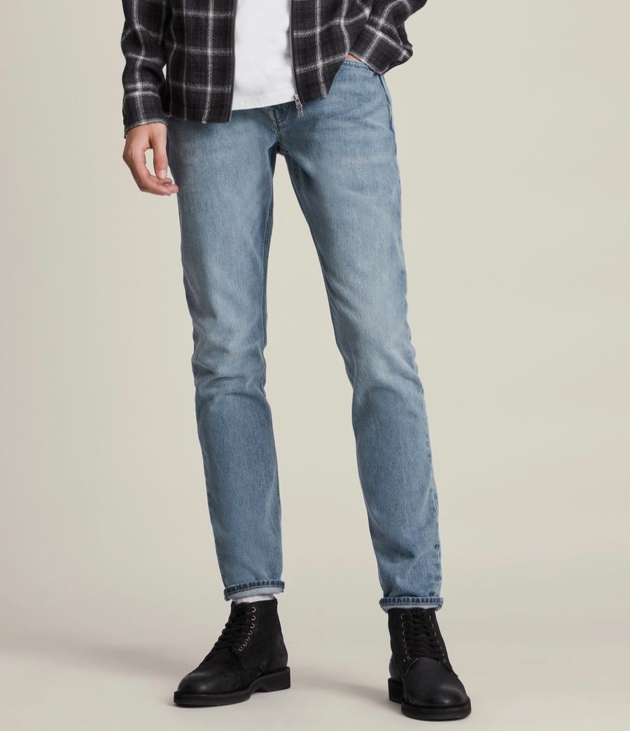 Men'S * | Shop Allsaints Rex Slim Jeans, Mid Indigo