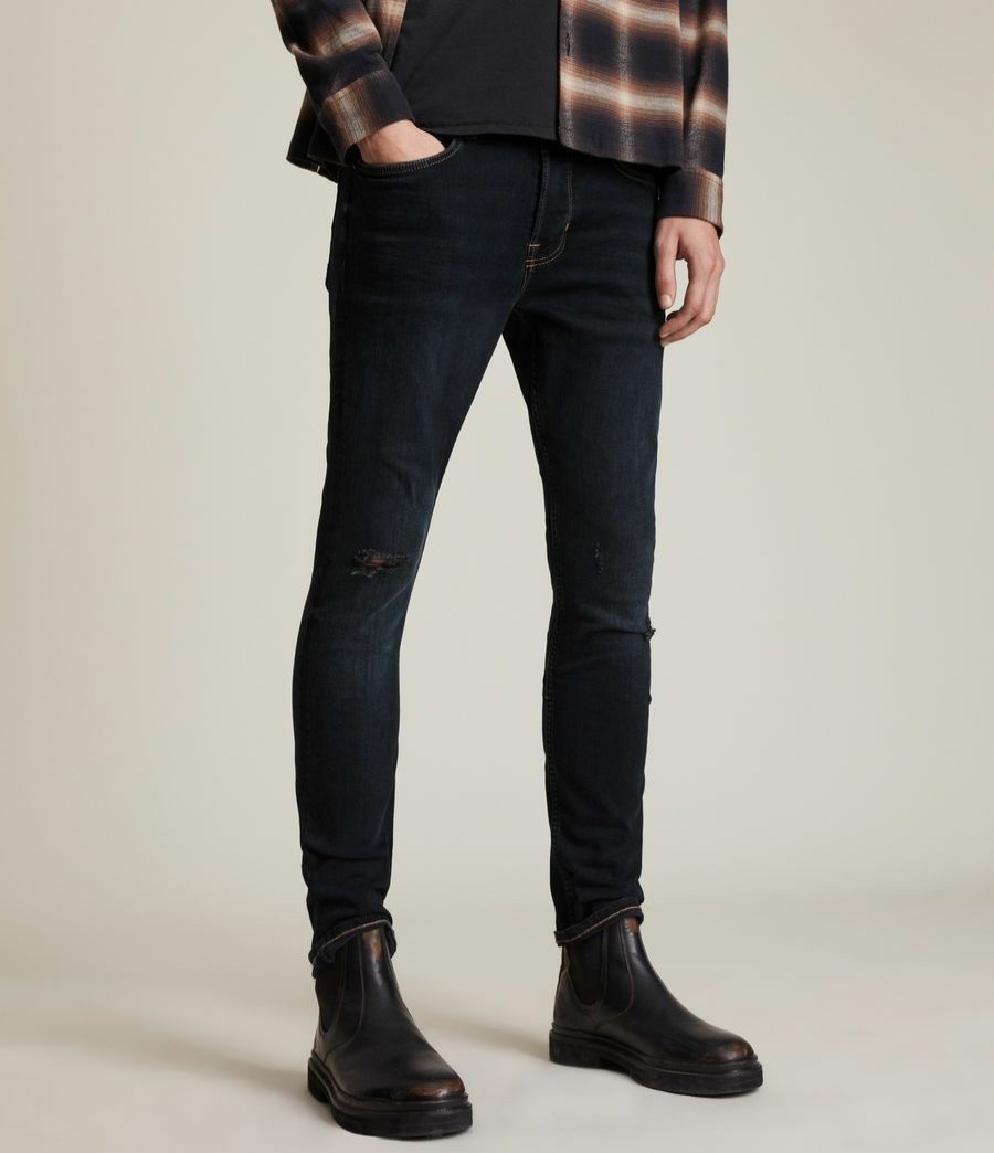 Men'S * | Shop Allsaints Cigarette Damaged Skinny Jeans