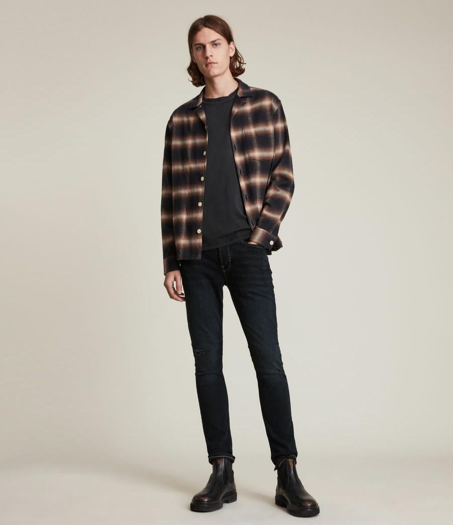 Men'S * | Shop Allsaints Cigarette Damaged Skinny Jeans