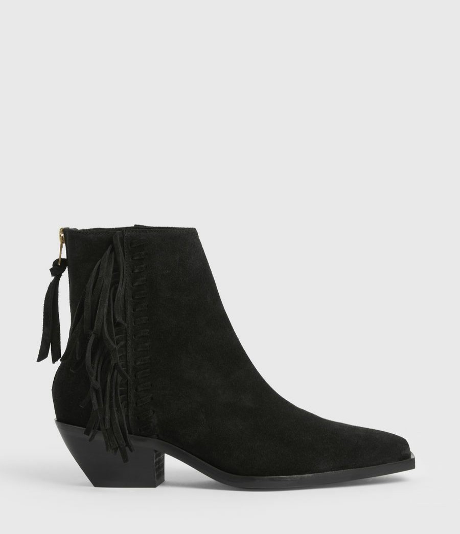 Women'S * | Shop Allsaints Layla Suede Fringe Boots