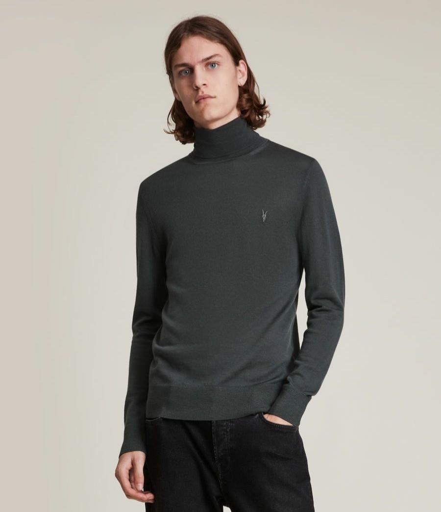 Men'S * | Shop Allsaints Mode Merino Roll Neck Jumper