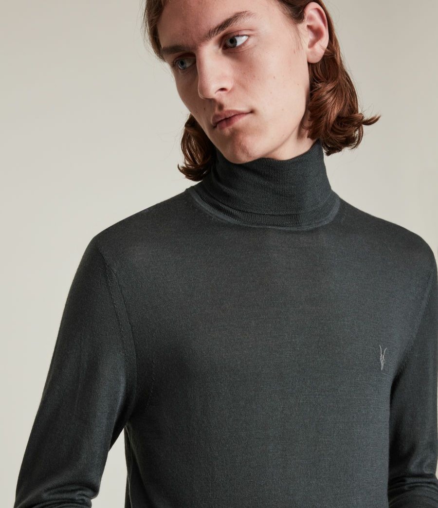 Men'S * | Shop Allsaints Mode Merino Roll Neck Jumper