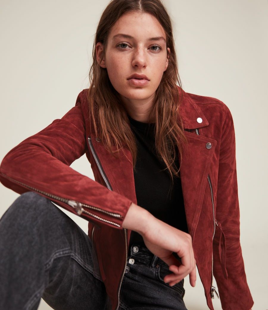 Women'S * | Allsaints Sale Suede Dalby Biker Jacket