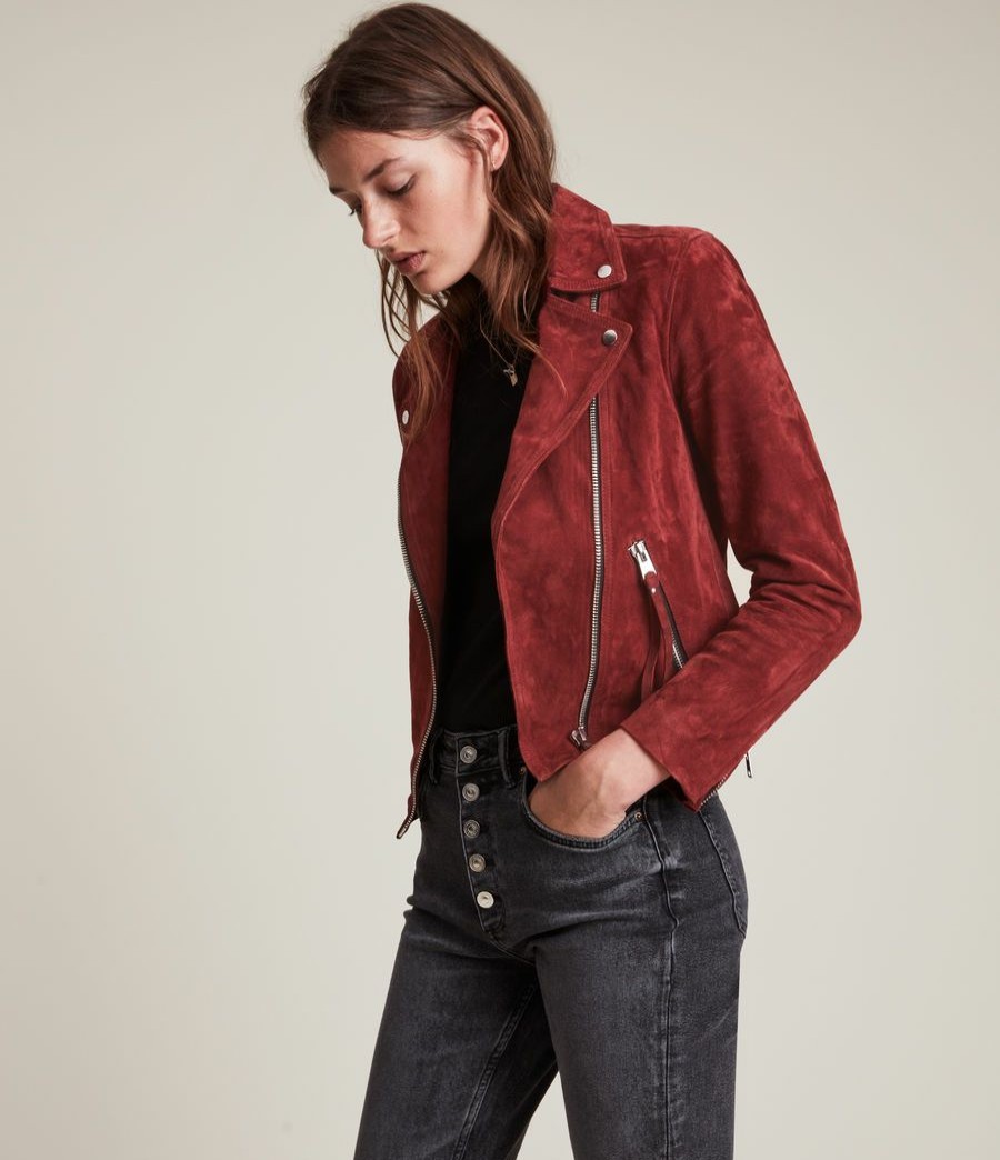 Women'S * | Allsaints Sale Suede Dalby Biker Jacket