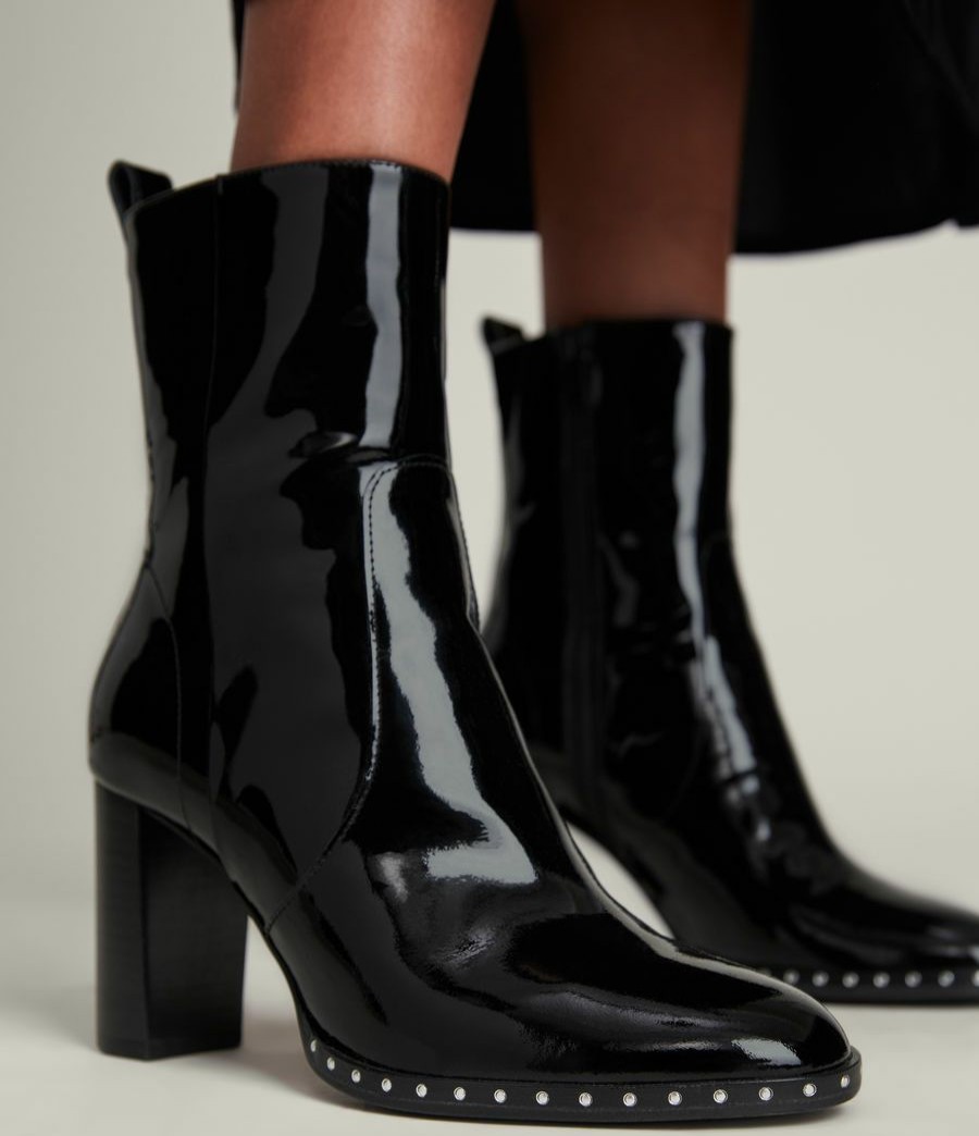 Women'S * | Shop Allsaints Marlie Patent Leather Boots