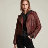 Women'S * | Allsaints Sale Ayra Leather Biker Jacket