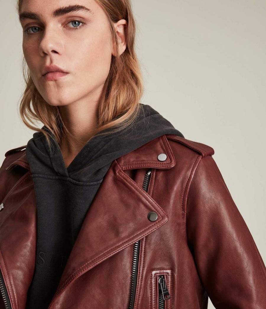 Women'S * | Allsaints Sale Ayra Leather Biker Jacket