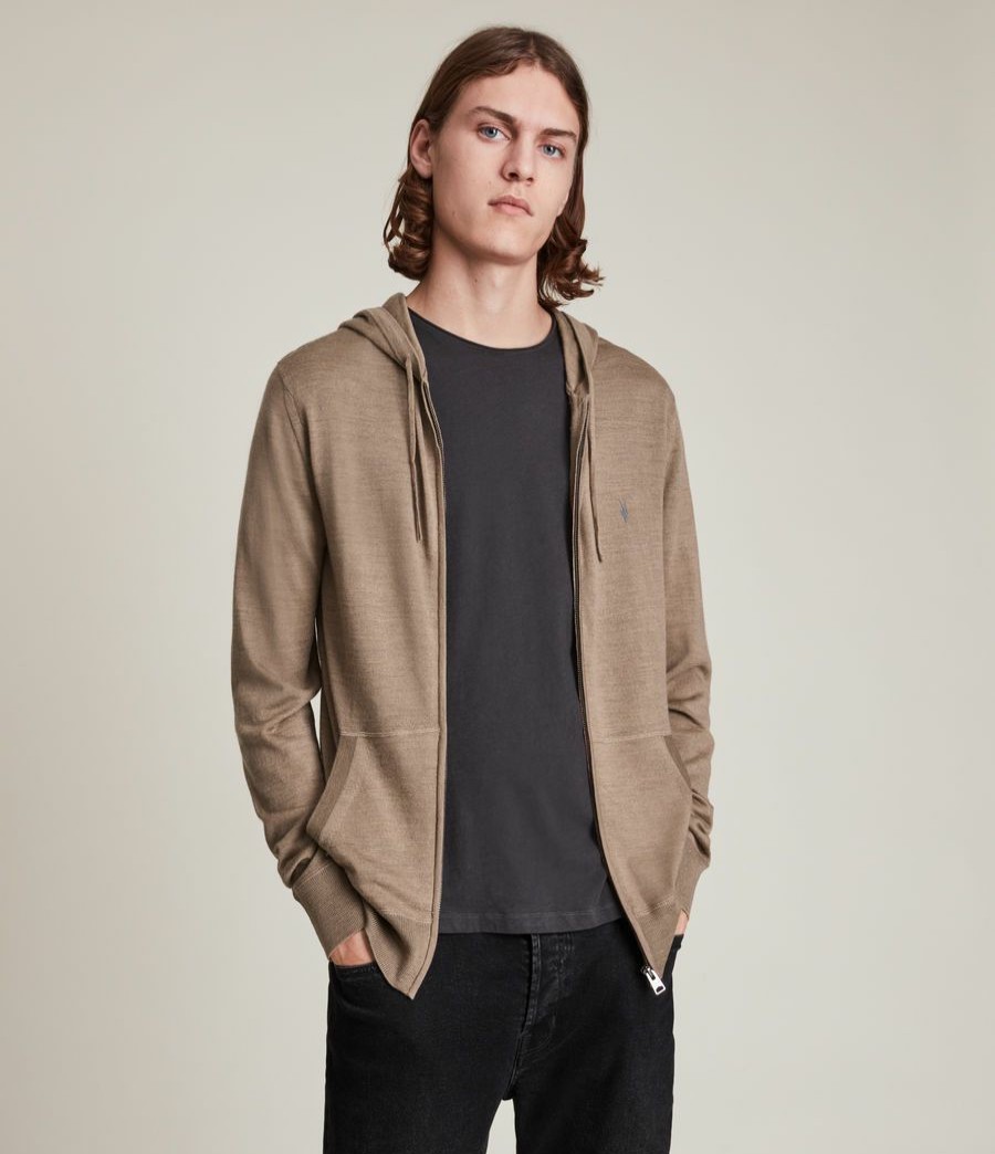 Men'S * | Shop Allsaints Mode Merino Zip Hoodie