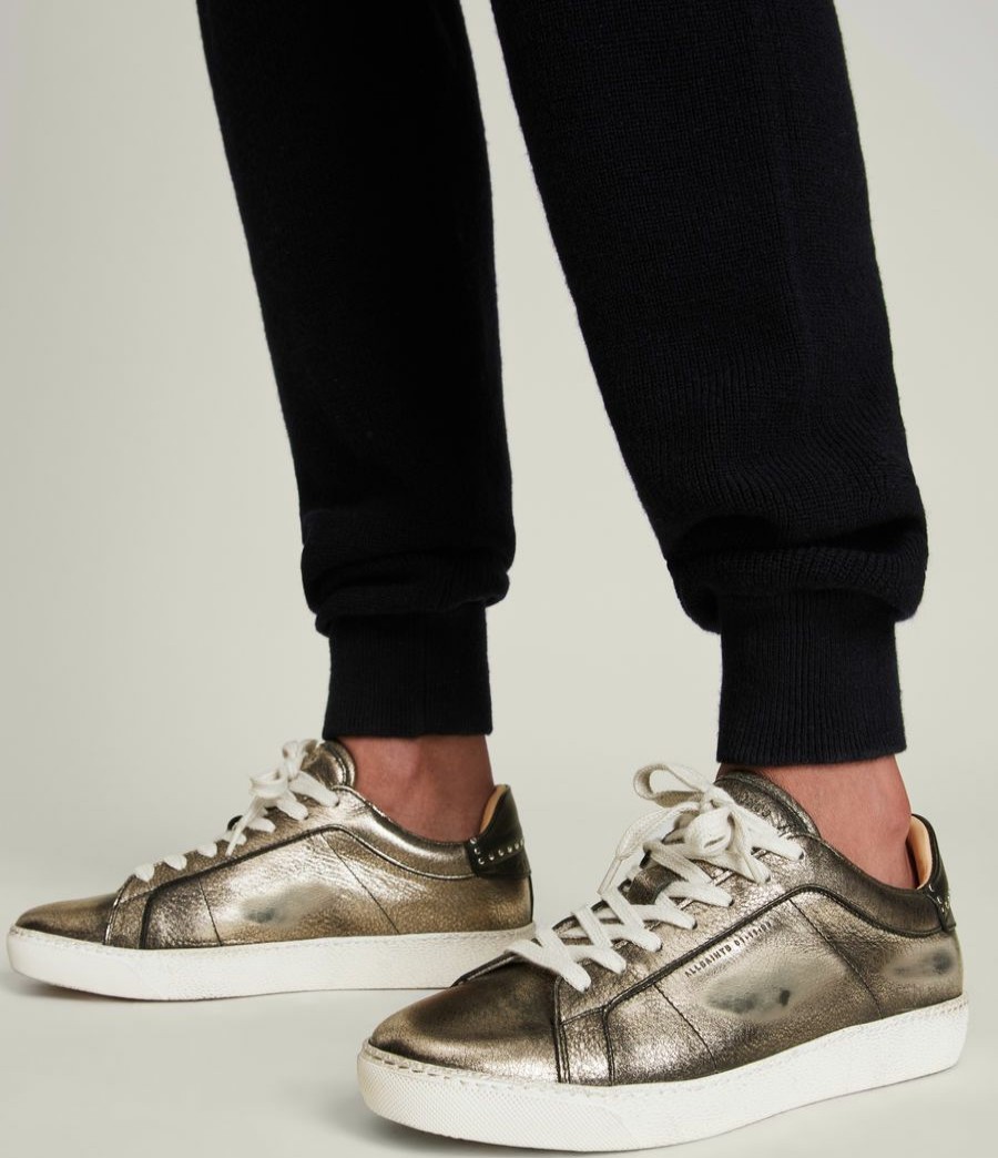 Women'S * | Shop Allsaints Sheer Studded Leather Trainers