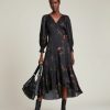 Women'S * | Allsaints Sale Adelaide Aurora Silk Blend Dress