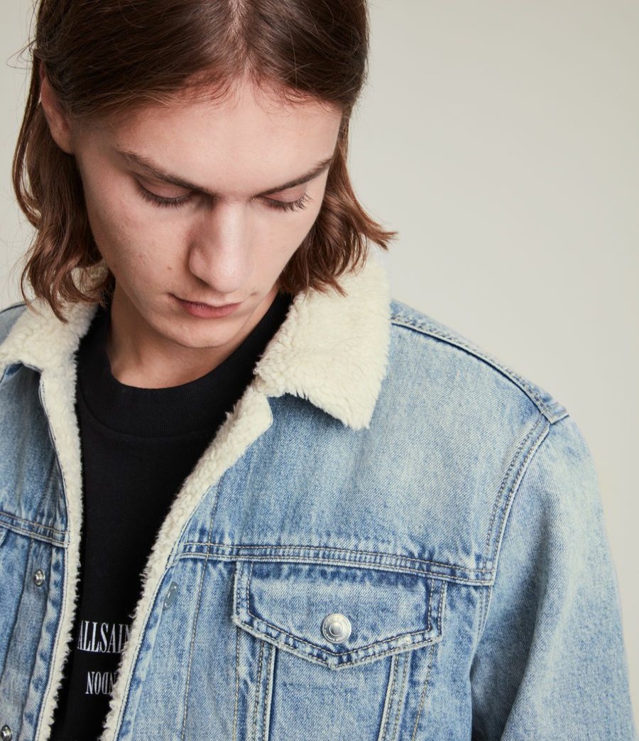 Men'S * | Shop Allsaints Ilkley Sherpa-Lined Denim Jacket