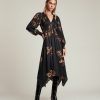 Women'S * | Allsaints Sale Estelle Avifauna Silk Blend Dress