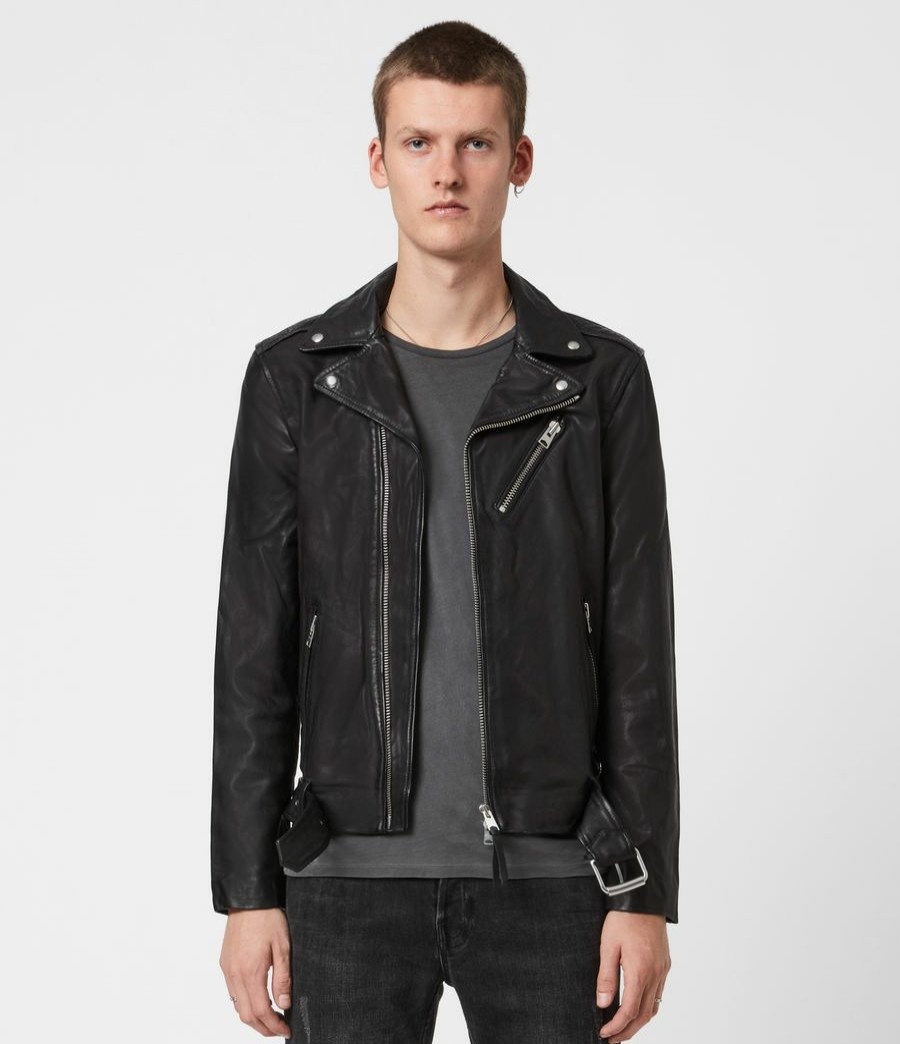 Men'S * | Shop Allsaints Rigg Leather Biker Jacket