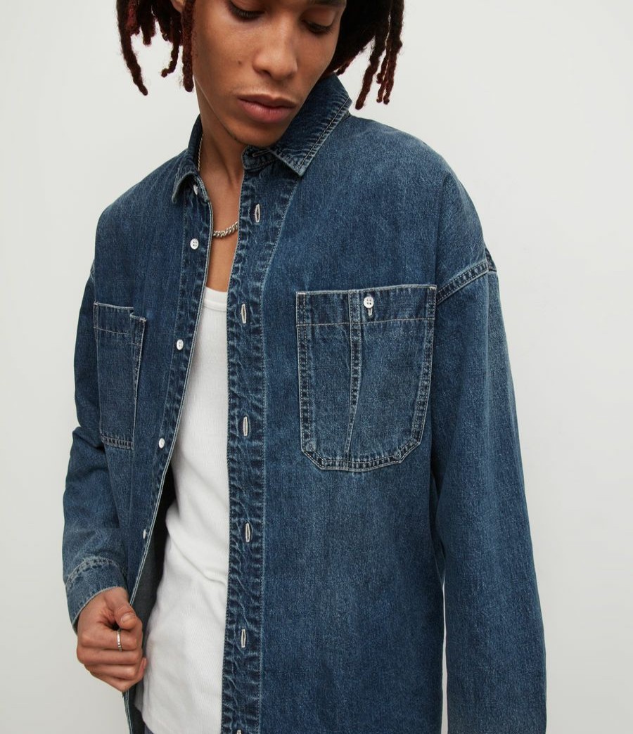 Men'S * | Shop Allsaints Winam Denim Shirt