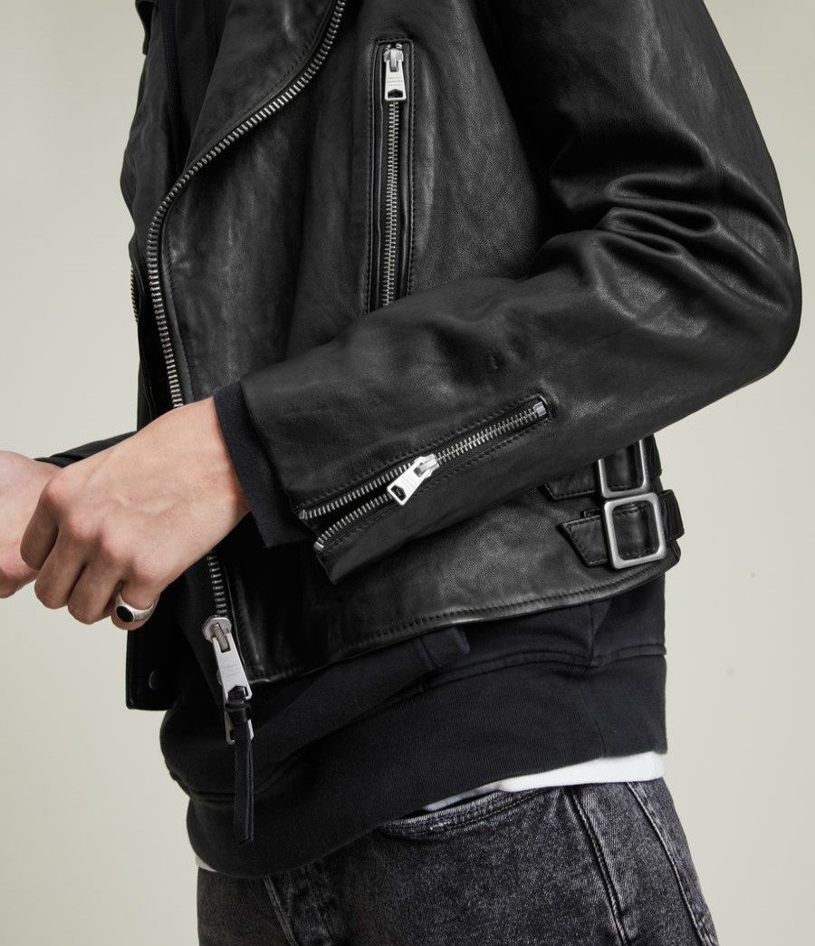 Men'S * | Shop Allsaints Tavis Leather Biker Jacket