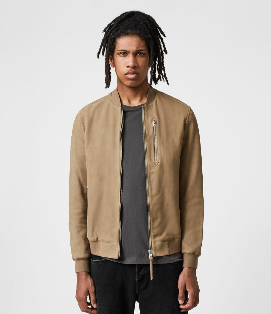 Men'S * | Shop Allsaints Stones Nubuck Bomber Jacket