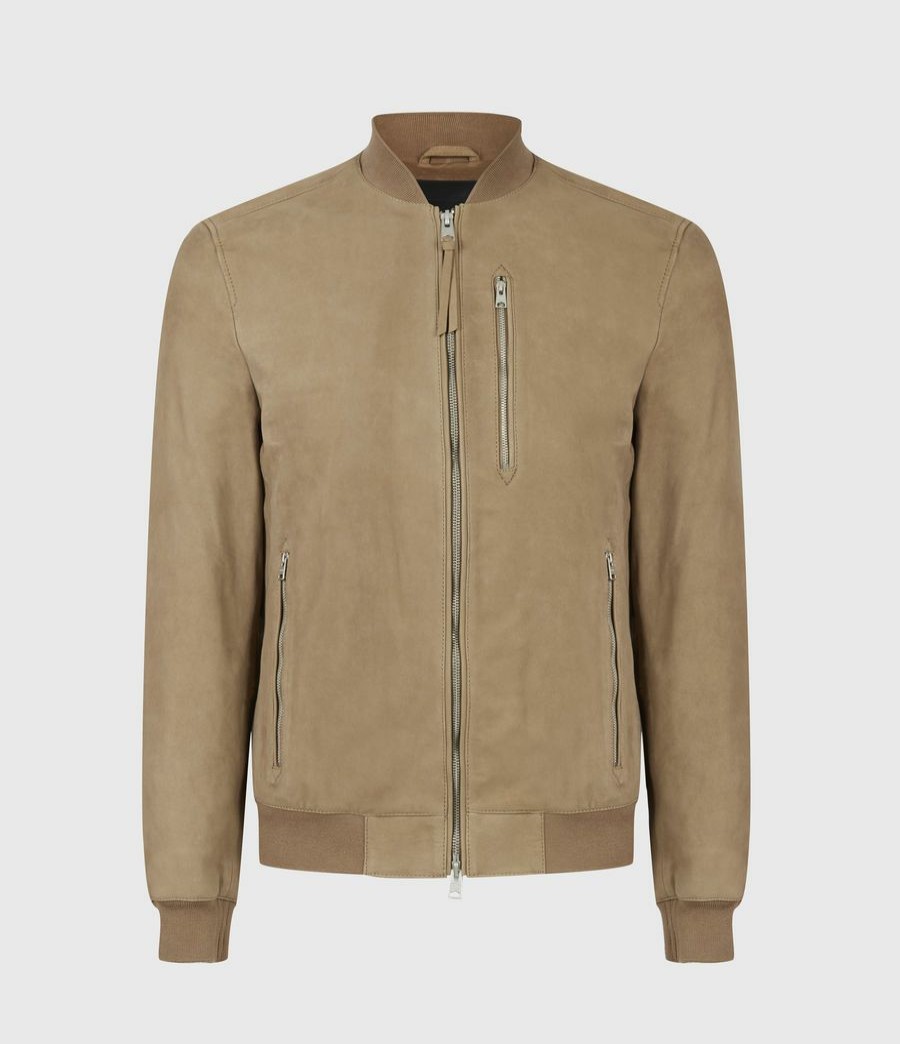 Men'S * | Shop Allsaints Stones Nubuck Bomber Jacket