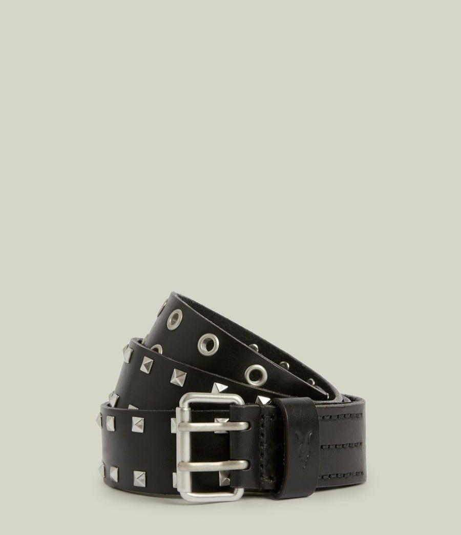 Men'S * | Shop Allsaints Chad Leather Belt