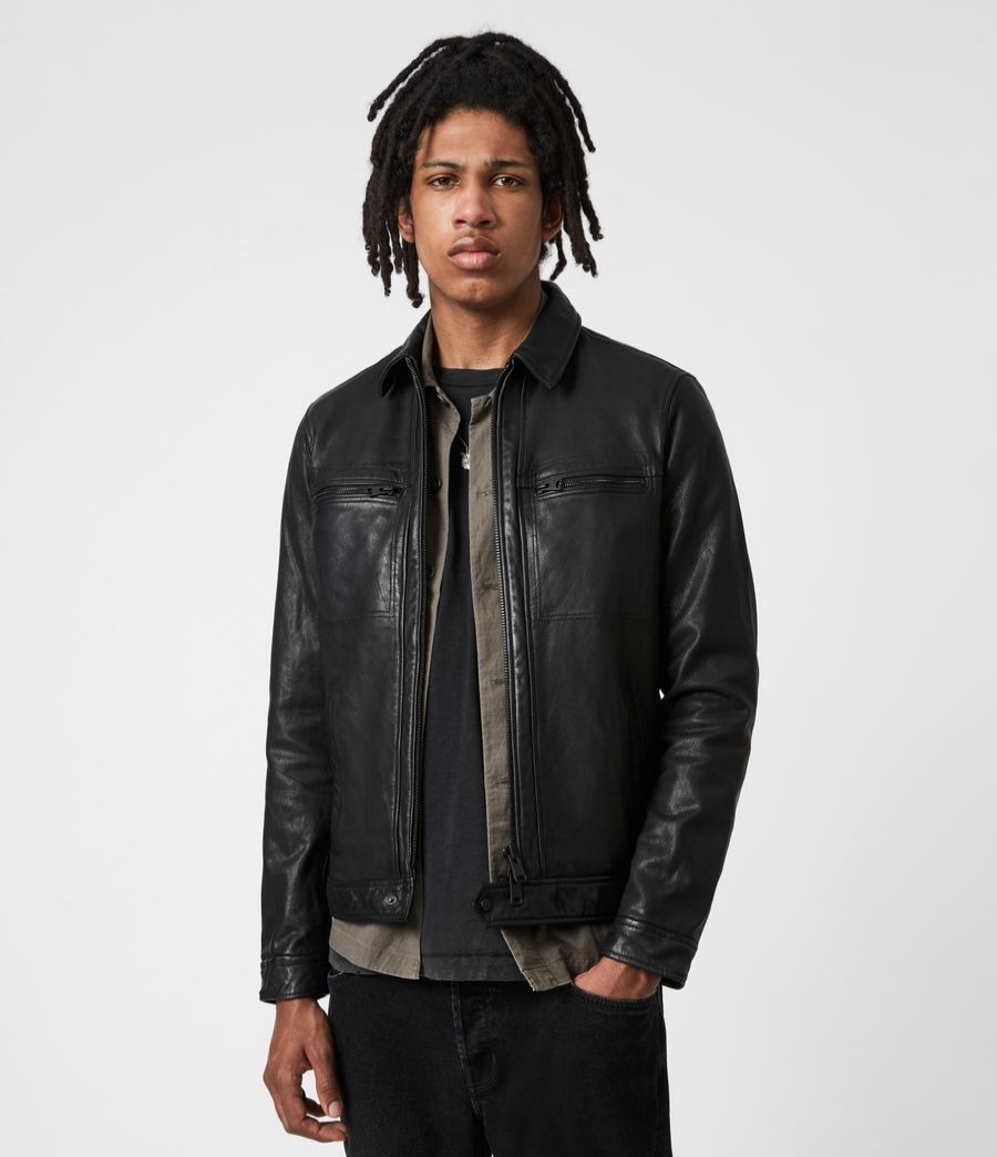 Men'S * | Shop Allsaints Lark Leather Jacket