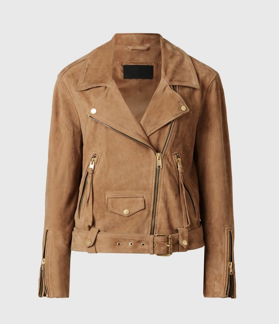 Women'S * | Allsaints Sale Luna Suede Biker Jacket