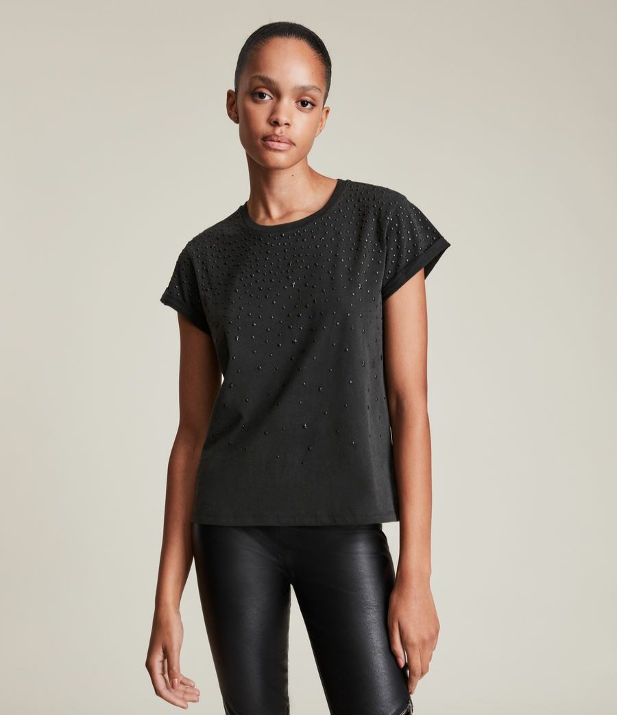 Women'S * | Allsaints Sale Apus Studded Anna T-Shirt