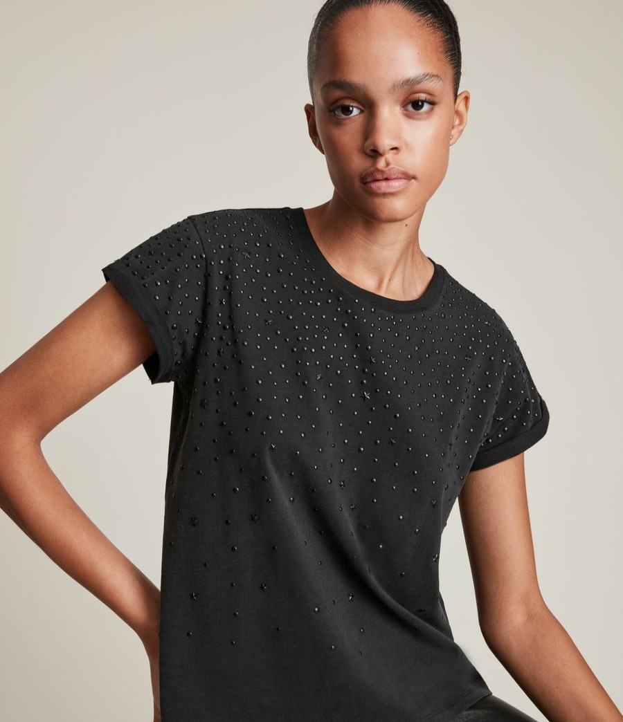 Women'S * | Allsaints Sale Apus Studded Anna T-Shirt