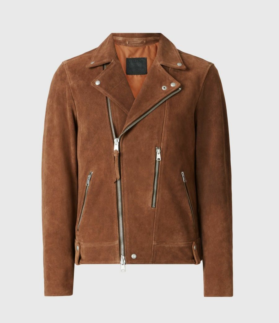 Men'S * | Shop Allsaints Neko Suede Biker Jacket