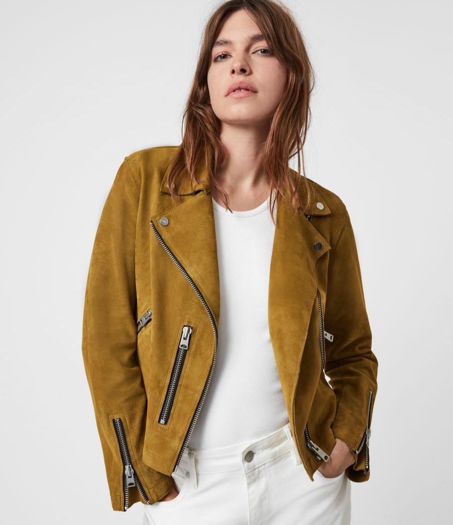 Women'S * | Allsaints Sale Unlined Fern Suede Biker Jacket