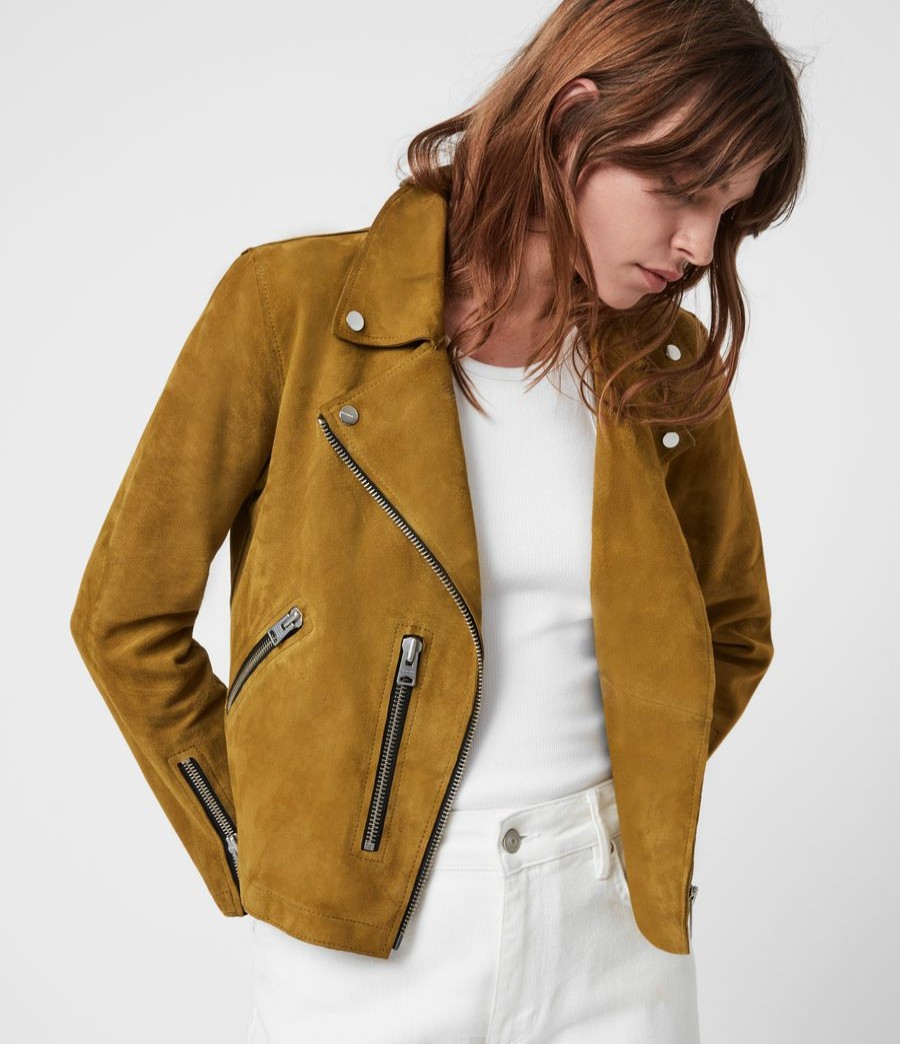 Women'S * | Allsaints Sale Unlined Fern Suede Biker Jacket