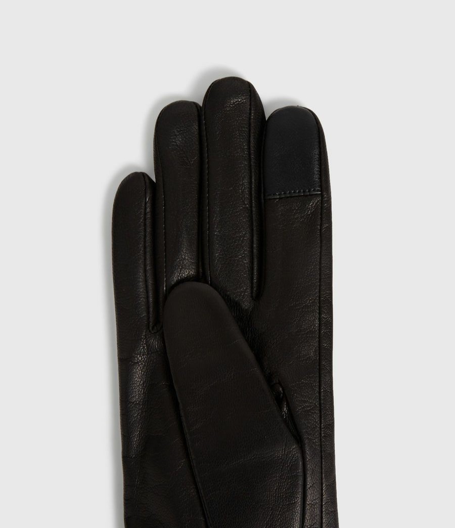 Women'S * | Shop Allsaints Zipper Leather Touch Gloves