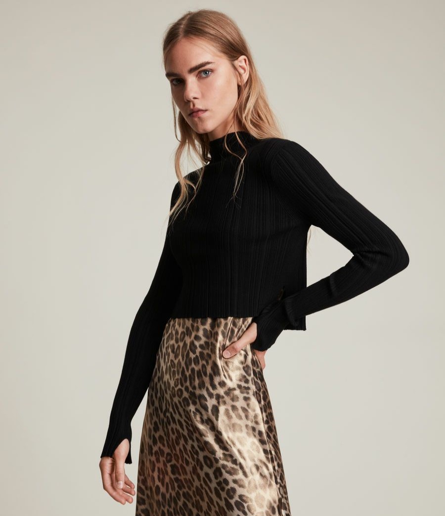 Women'S * | Allsaints Sale Karla Leopard 2-In-1 Dress