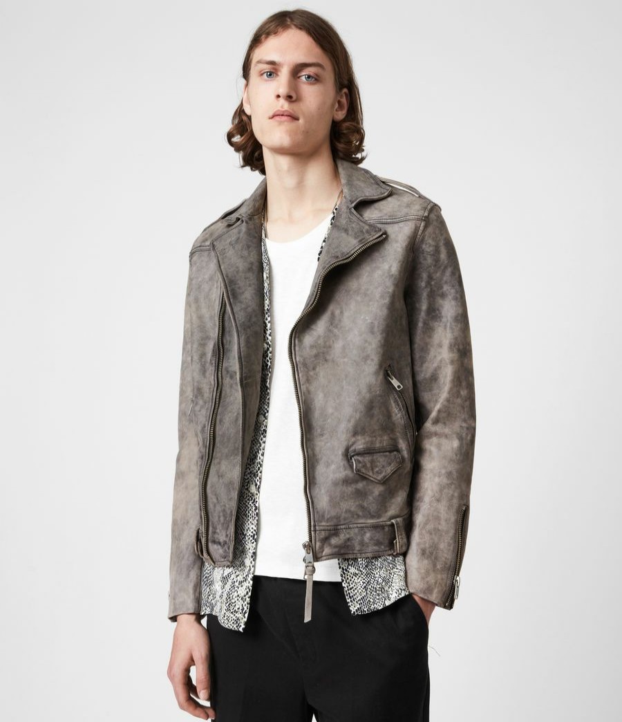 Men'S * | Shop Allsaints Antro Leather Biker Jacket