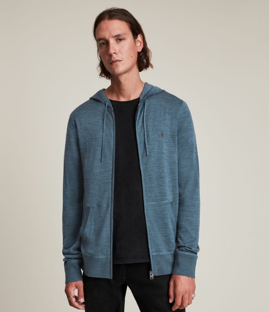 Men'S * | Shop Allsaints Mode Merino Zip Hoodie