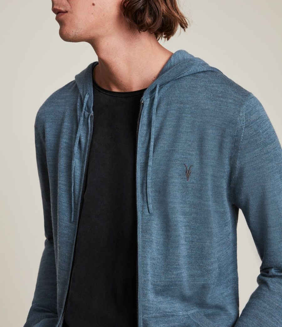 Men'S * | Shop Allsaints Mode Merino Zip Hoodie