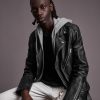 Men'S * | Shop Allsaints Charter Leather Biker Jacket