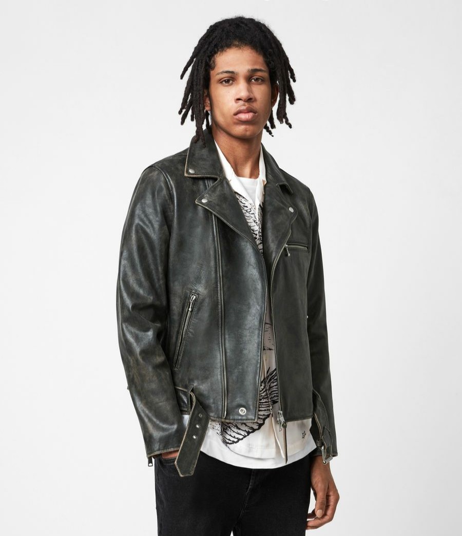 Men'S * | Shop Allsaints Hank Leather Biker Jacket