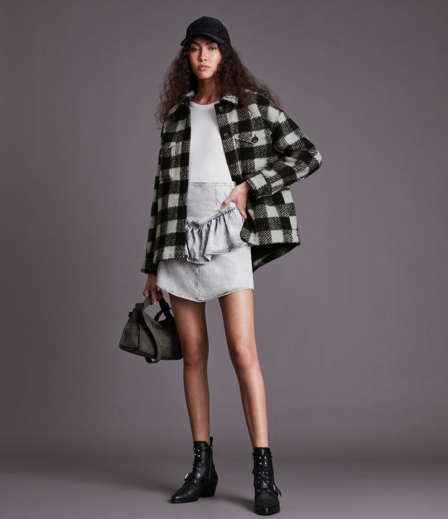 Women'S * | Allsaints Sale Fenix Wool Blend Check Jacket