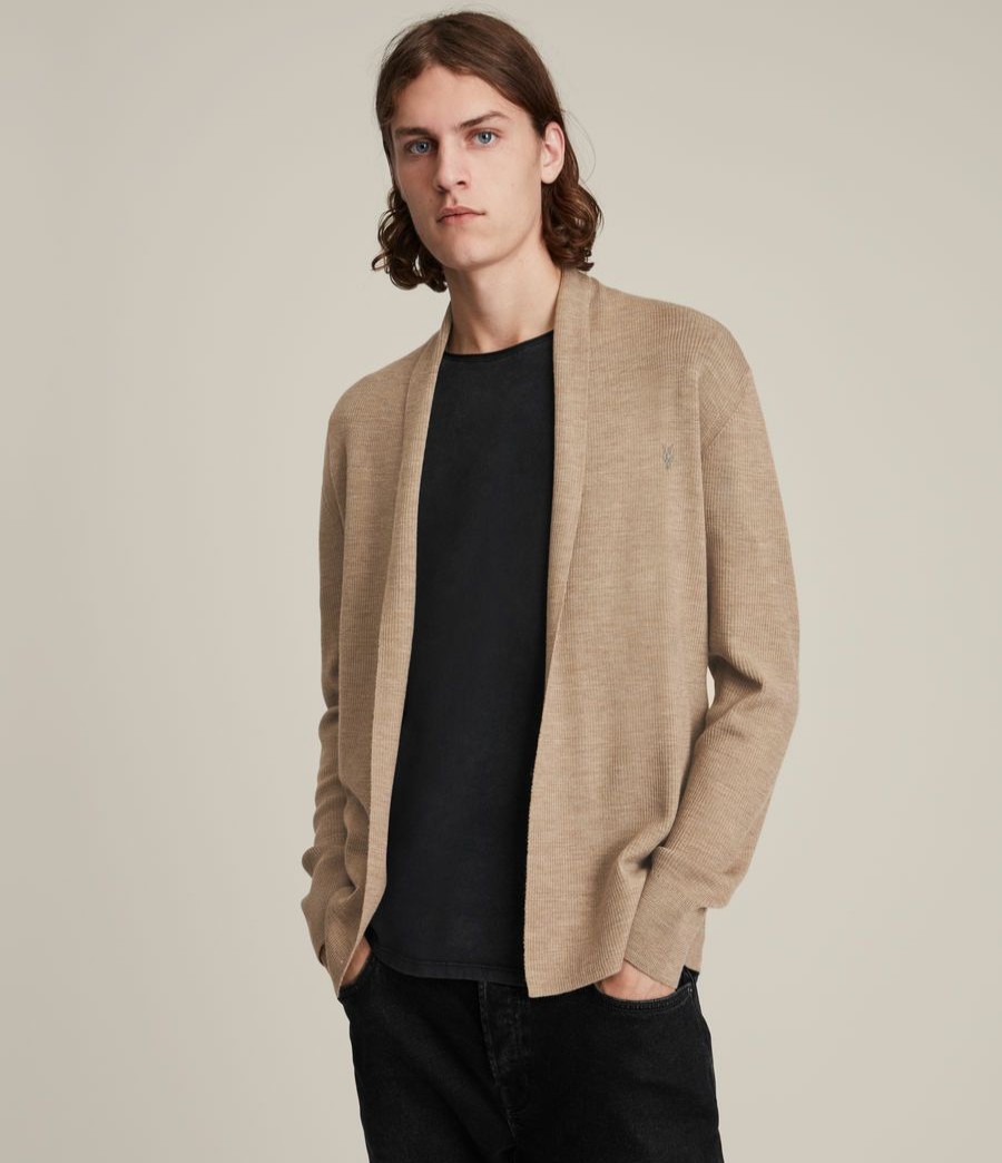 Men'S * | Shop Allsaints Mode Merino Open Cardigan