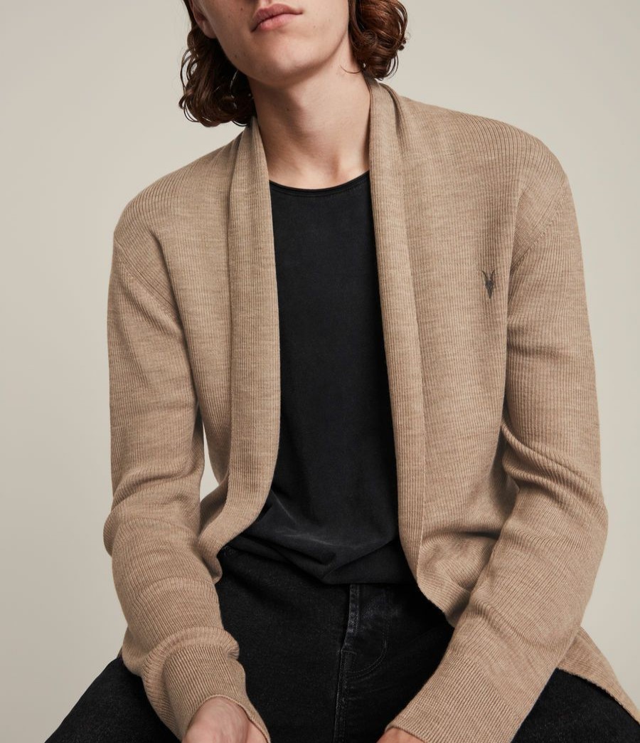 Men'S * | Shop Allsaints Mode Merino Open Cardigan