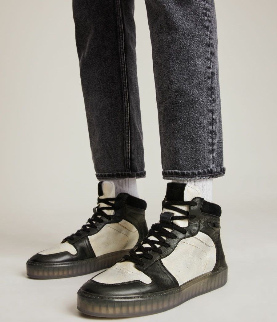 Men'S * | Shop Allsaints Davian High Top Leather Trainers