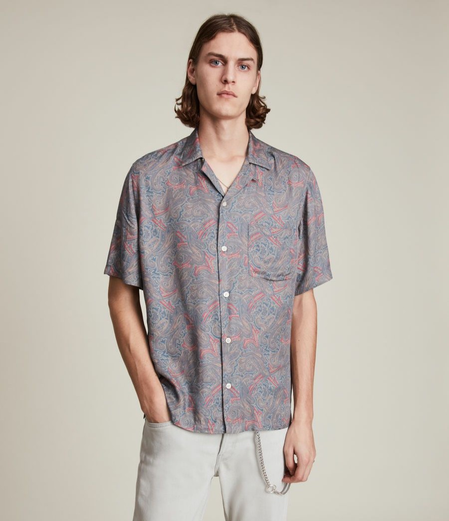 Men'S * | Shop Allsaints Oslo Paisley Shirt