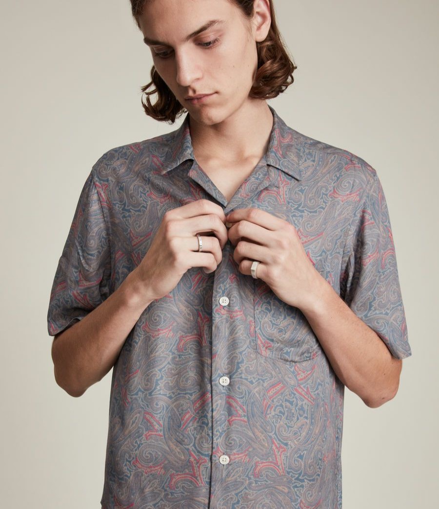 Men'S * | Shop Allsaints Oslo Paisley Shirt