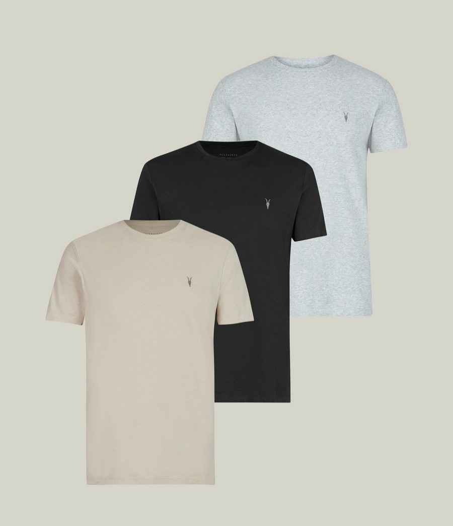 Men'S * | Shop Allsaints Brace Crew 3 Pack T-Shirts