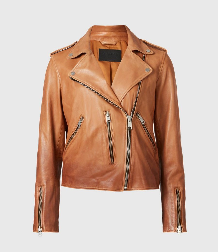 Women'S * | Allsaints Sale Fern Dip Dye Leather Biker Jacket