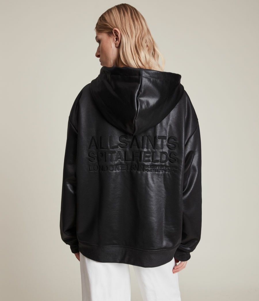 Women'S * | Sale Allsaints Chlo Coated Zip Hoodie